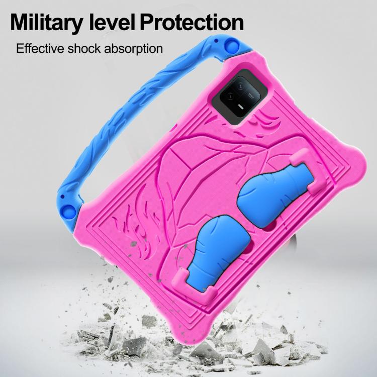 For Samsung Galaxy Tab S8 Boxing Series Kickstand EVA Shockproof Tablet Case with Shoulder Strap(Rose Red Blue) by bashfashion