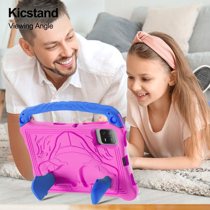 For Samsung Galaxy Tab S8 Boxing Series Kickstand EVA Shockproof Tablet Case with Shoulder Strap(Rose Red Blue) by bashfashion