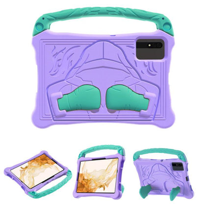 For Samsung Galaxy Tab S8 Boxing Series Kickstand EVA Shockproof Tablet Case with Shoulder Strap(Purple Mint) by bashfashion