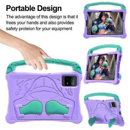 For Samsung Galaxy Tab S8 Boxing Series Kickstand EVA Shockproof Tablet Case with Shoulder Strap(Purple Mint) by bashfashion