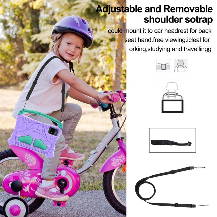 For Samsung Galaxy Tab S8 Boxing Series Kickstand EVA Shockproof Tablet Case with Shoulder Strap(Purple Mint) by bashfashion