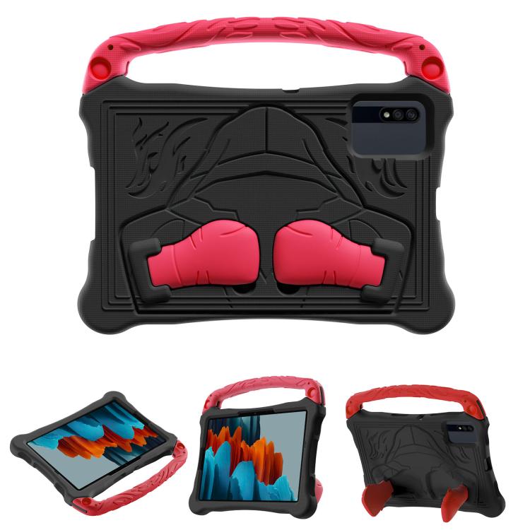 For Samsung Galaxy Tab S7 Boxing Series Kickstand EVA Shockproof Tablet Case with Shoulder Strap(Black Red) by bashfashion