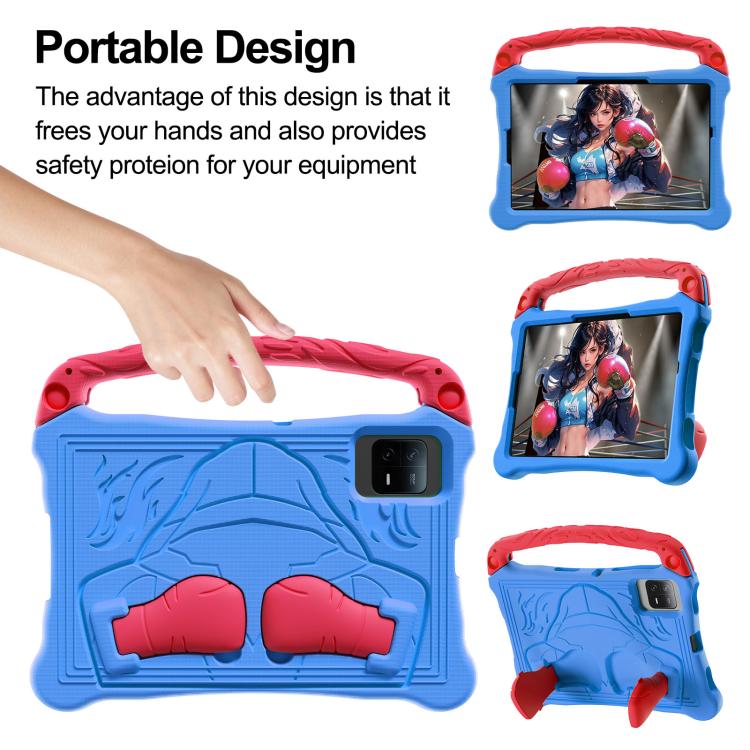 For Samsung Galaxy Tab S7 Boxing Series Kickstand EVA Shockproof Tablet Case with Shoulder Strap(Blue Red) by bashfashion