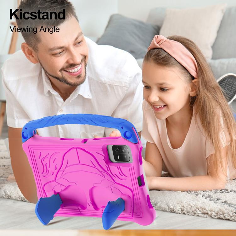 For Samsung Galaxy Tab S7 Boxing Series Kickstand EVA Shockproof Tablet Case with Shoulder Strap(Rose Red Blue) by bashfashion