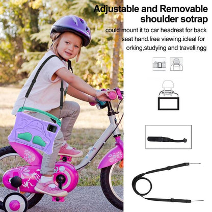 For Samsung Galaxy Tab S7 Boxing Series Kickstand EVA Shockproof Tablet Case with Shoulder Strap(Purple Mint) by bashfashion