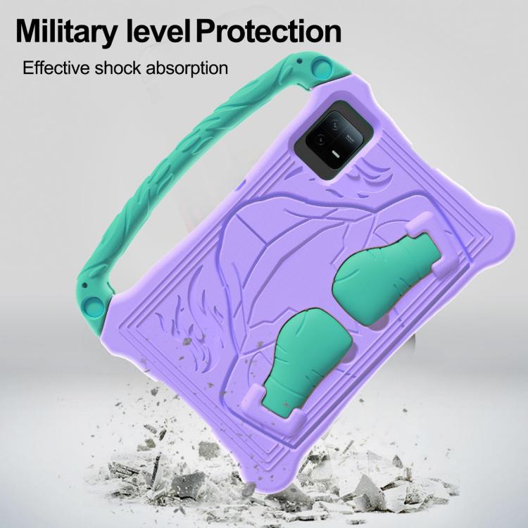 For Samsung Galaxy Tab S7 Boxing Series Kickstand EVA Shockproof Tablet Case with Shoulder Strap(Purple Mint) by bashfashion