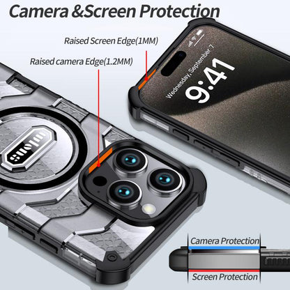 For iPhone 16 Pro Max wlons Explorer Series PC Hybrid TPU MagSafe Magnetic Case(Black) by wlons