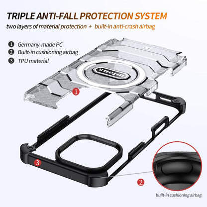 For iPhone 16 Pro Max wlons Explorer Series PC Hybrid TPU MagSafe Magnetic Case(Black) by wlons