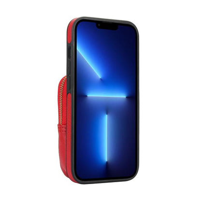 For iPhone 14 Pro AwQuer Crossbody Zipper Wallet Bag Litchi Leather Phone Case(Red) by Awquer