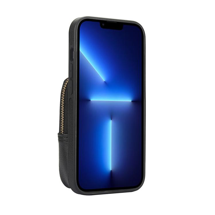 For iPhone 13 Pro Max AwQuer Crossbody Zipper Wallet Bag Litchi Leather Phone Case(Black) by Awquer