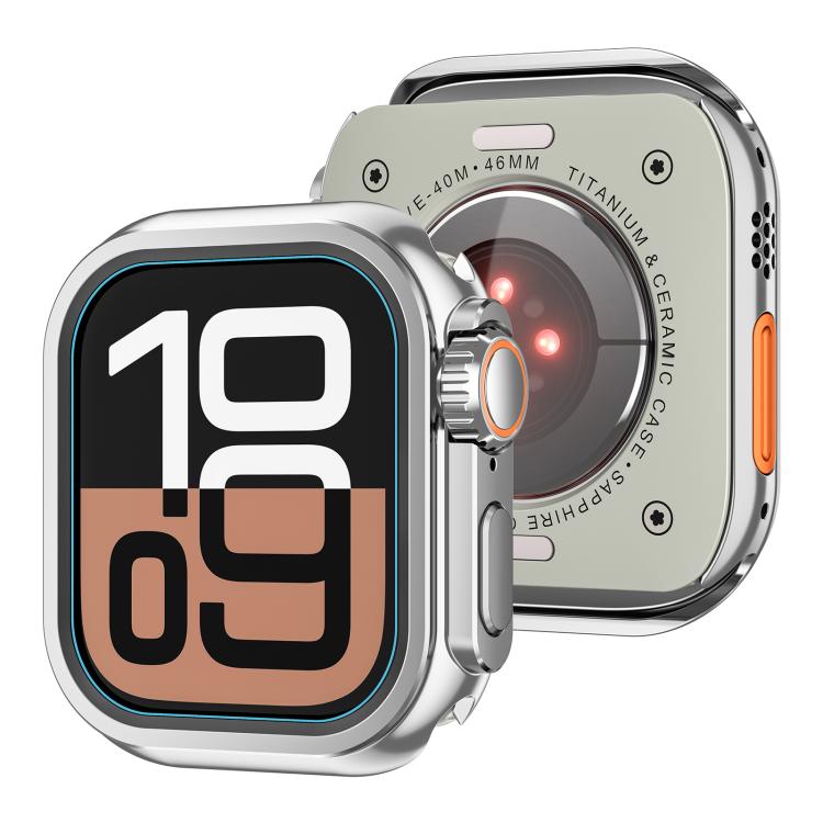 For Apple Watch Series 10 / 11 46mm Change to Ultra 49mm Zinc Alloy Watch Case(Bright Silver) by bashfashion
