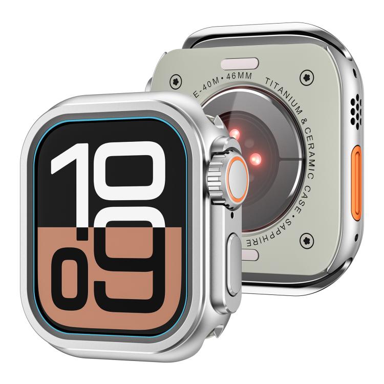 For Apple Watch Series 10 / 11 46mm Change to Ultra 49mm Zinc Alloy Watch Case(Matte Silver) by bashfashion