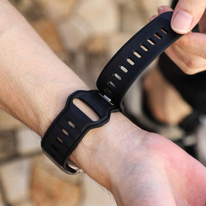 For Apple Watch 42mm / 41mm / 40mm / 38mm Norman Buckle Two-color Silicone Watch Band(Black) by bashfashion