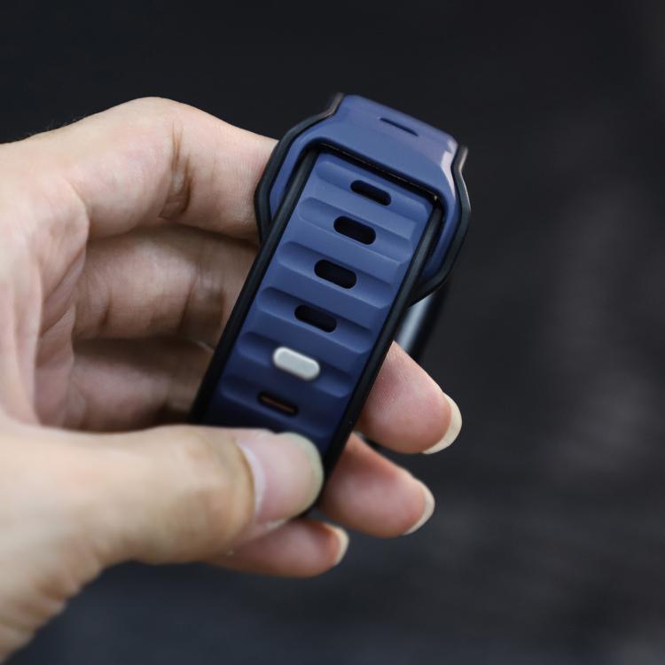 For Apple Watch 42mm / 41mm / 40mm / 38mm Norman Buckle Two-color Silicone Watch Band(Blue Black) by bashfashion