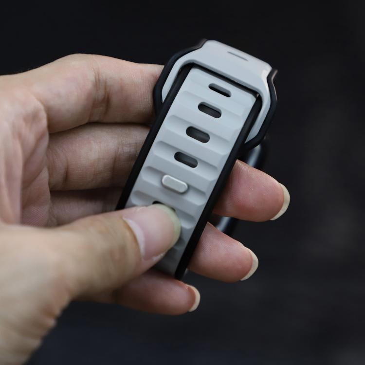 For Apple Watch 42mm / 41mm / 40mm / 38mm Norman Buckle Two-color Silicone Watch Band(Light Grey Black) by bashfashion