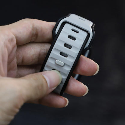 For Apple Watch 42mm / 41mm / 40mm / 38mm Norman Buckle Two-color Silicone Watch Band(Light Grey Black) by bashfashion