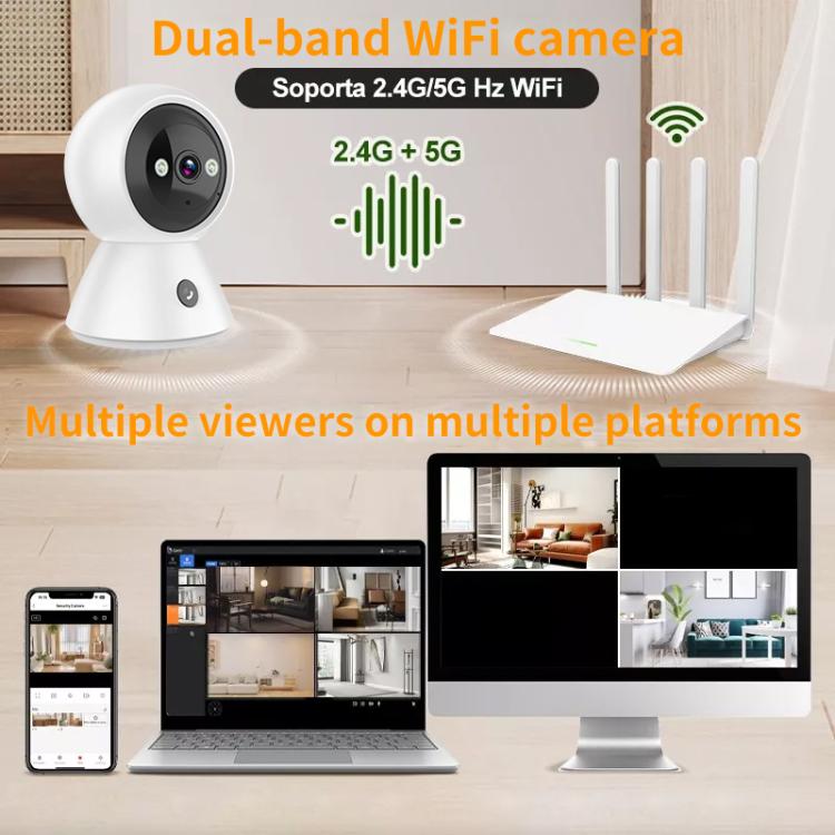 K11 1080P HD Night Vision Dual-Band Dual-Light Full Color WiFi Camera(White) by bashfashion