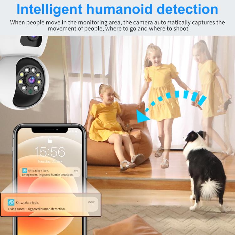 K12 1080P HD Dual Lens Dual Picture Wireless WiFi Camera(White) by bashfashion