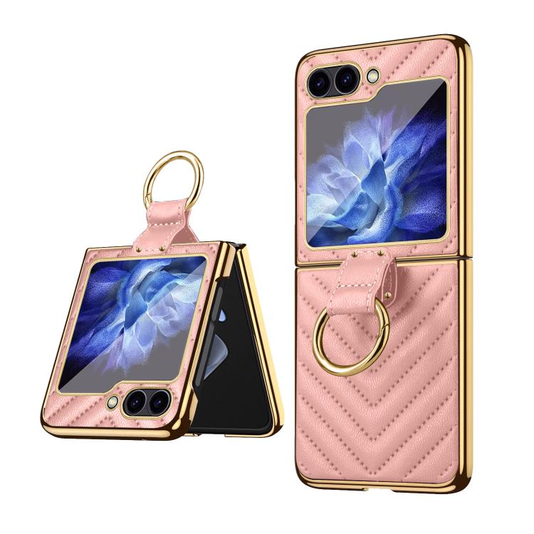 For Samsung Galaxy Z Flip6 / Flip7 FE VIETAO Dream Series Metal Ring Leather Phone Case(Pink) by VIETAO