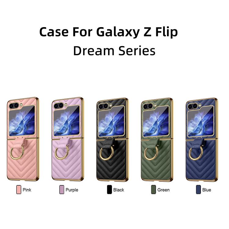 For Samsung Galaxy Z Flip6 / Flip7 FE VIETAO Dream Series Metal Ring Leather Phone Case(Pink) by VIETAO