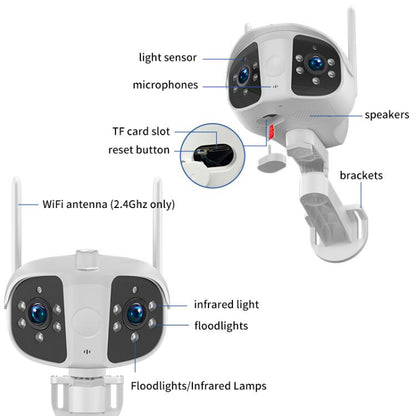 K13 1080P HD Binocular Night Vision Wide Angle Camera(White) by bashfashion