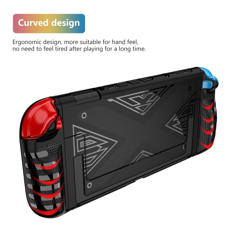For Nintendo Switch 2 Detachable X-pattern Protective Case with Holder(Black) by bashfashion