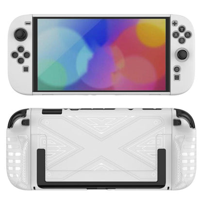 For Nintendo Switch 2 Detachable X-pattern Protective Case with Holder(White) by bashfashion