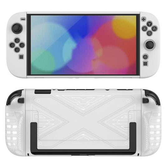For Nintendo Switch 2 Detachable X-pattern Protective Case with Holder(White) by bashfashion