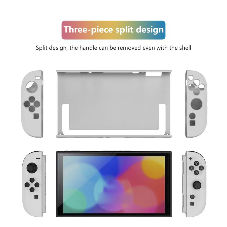 For Nintendo Switch 2 Detachable X-pattern Protective Case with Holder(White) by bashfashion