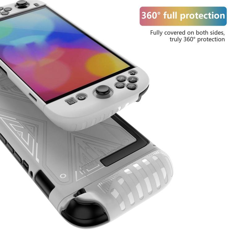 For Nintendo Switch 2 Detachable X-pattern Protective Case with Holder(White) by bashfashion