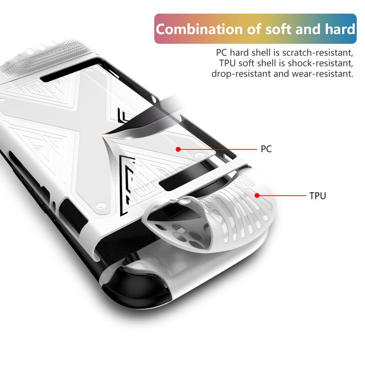 For Nintendo Switch 2 Detachable X-pattern Protective Case with Holder(White) by bashfashion