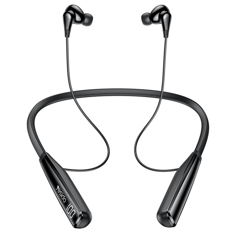 Yesido YSP22 Digital Display Magnetic Neckband Bluetooth Earphone(Black) by Yesido