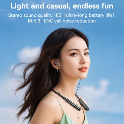 Yesido YSP22 Digital Display Magnetic Neckband Bluetooth Earphone(Black) by Yesido