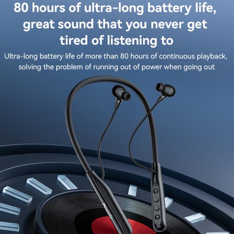 Yesido YSP22 Digital Display Magnetic Neckband Bluetooth Earphone(Black) by Yesido