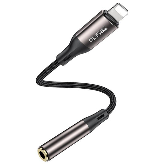 Yesido YAU45 8 Pin to 3.5mm Aluminum Alloy Audio Adapter(Gold) by Yesido