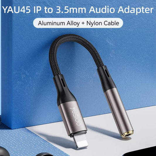 Yesido YAU45 8 Pin to 3.5mm Aluminum Alloy Audio Adapter(Gold) by Yesido