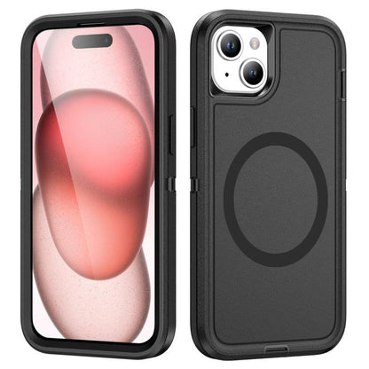 For iPhone 14 Plus / 15 Plus Life Waterproof Rugged MagSafe Magnetic Phone Case(Black) by bashfashion