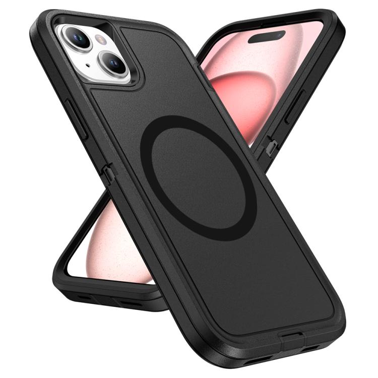 For iPhone 14 Plus / 15 Plus Life Waterproof Rugged MagSafe Magnetic Phone Case(Black) by bashfashion