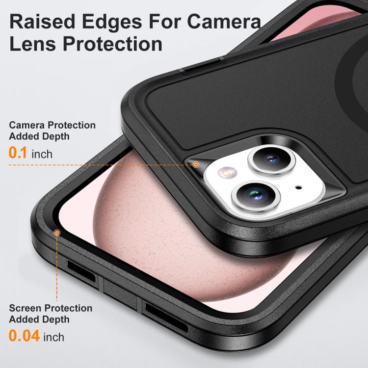 For iPhone 14 Plus / 15 Plus Life Waterproof Rugged MagSafe Magnetic Phone Case(Black) by bashfashion