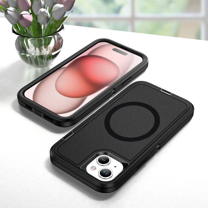 For iPhone 14 Plus / 15 Plus Life Waterproof Rugged MagSafe Magnetic Phone Case(Black) by bashfashion
