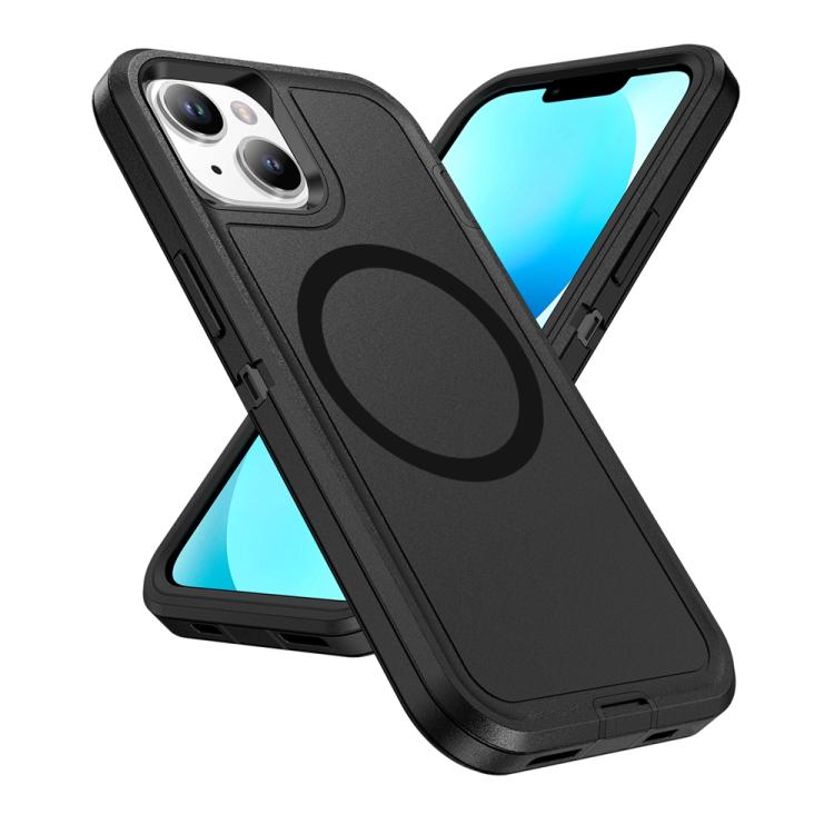For iPhone 13 / 14 Life Waterproof Rugged MagSafe Magnetic Phone Case(Black) by bashfashion