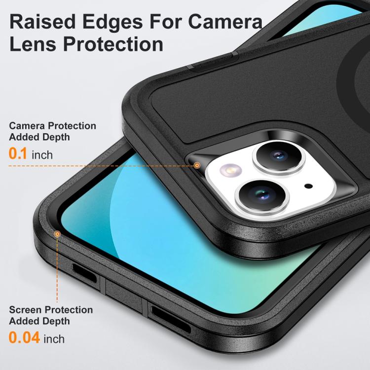For iPhone 13 / 14 Life Waterproof Rugged MagSafe Magnetic Phone Case(Black) by bashfashion