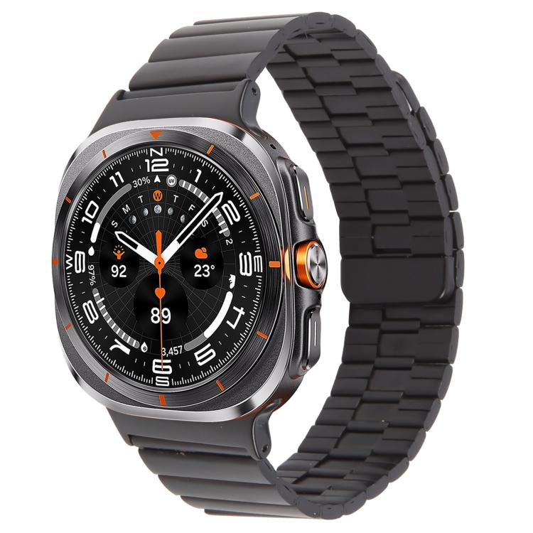 For Samsung Galaxy Watch Ultra 47mm / Ultra 2025 Bamboo Stainless Steel Magnetic Watch Band(Black) by bashfashion