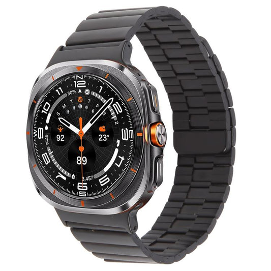 For Samsung Galaxy Watch Ultra 47mm / Ultra 2025 Bamboo Stainless Steel Magnetic Watch Band(Black) by bashfashion