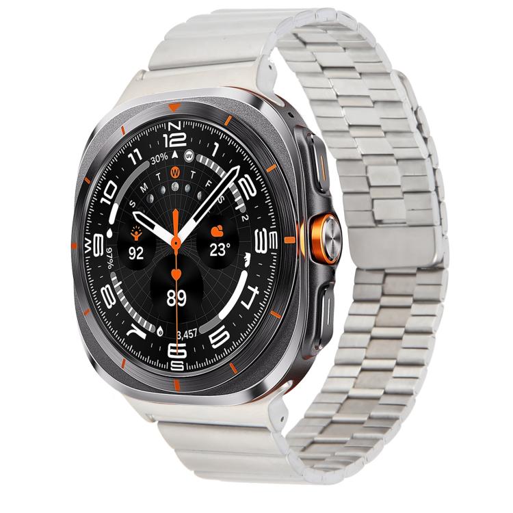 For Samsung Galaxy Watch Ultra 47mm / Ultra 2025 Bamboo Stainless Steel Magnetic Watch Band(Sliver) by bashfashion