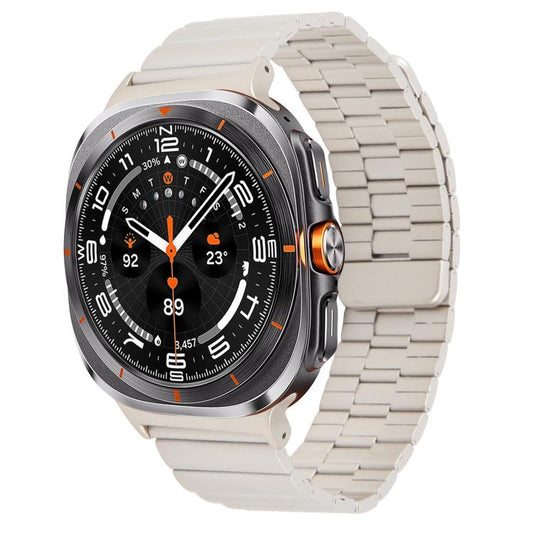 For Samsung Galaxy Watch Ultra 47mm / Ultra 2025 Bamboo Stainless Steel Magnetic Watch Band(Starlight) by bashfashion