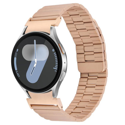 For Samsung Galaxy Watch 7 / 6 / 5 / 4 Bamboo Magnetic Quick Release Metal Watch Band(Rose Gold) by bashfashion