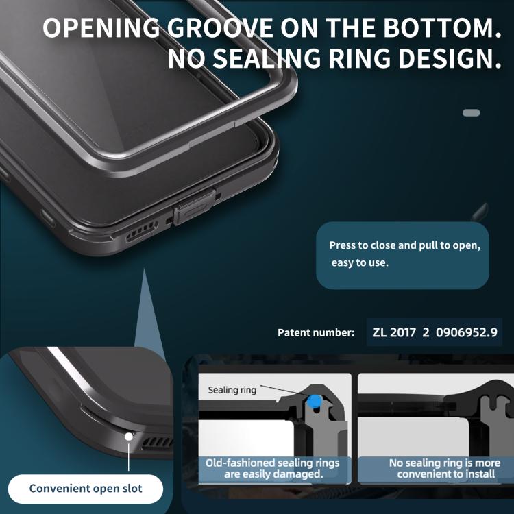 For Samsung Galaxy A55 5G RedPepper 360 Full Body Rugged IP68 Waterproof Phone Case(Black) by RedPepper