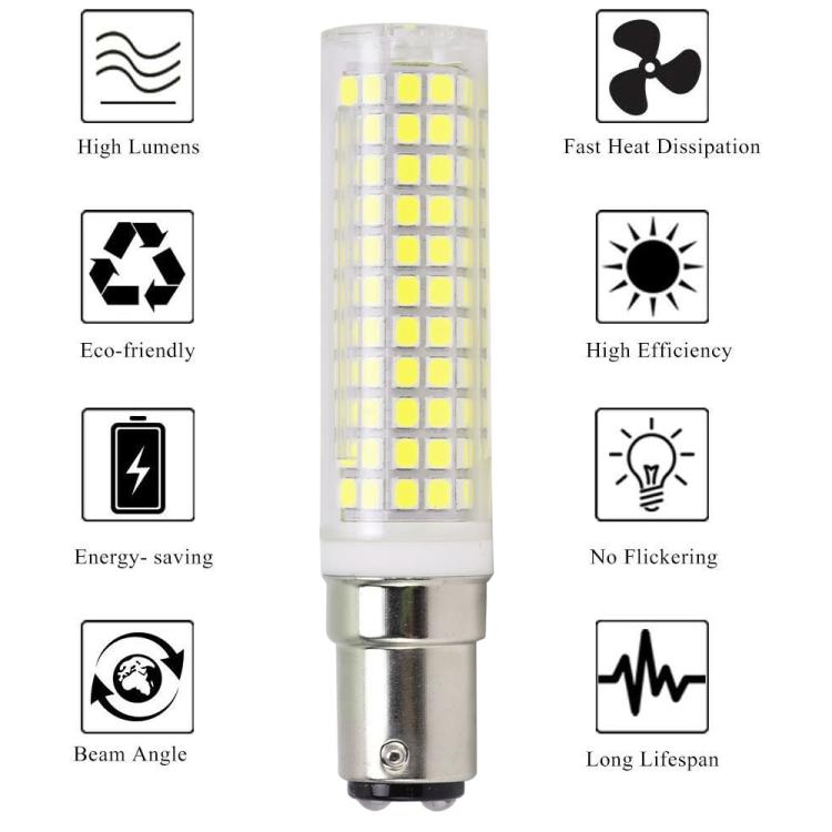BA15D 15W 136 LEDs SMD 2835 Dimmable Corn Light Bulb, AC110V(White Light) by bashfashion