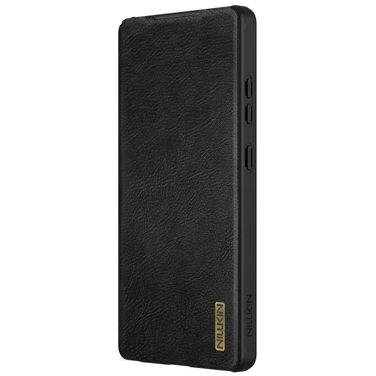 For Samsung Galaxy S25 Ultra 5G NILLKIN QIN Series Pro Sliding Camera Cover Design Leather Phone Case(Black) by NILLKIN